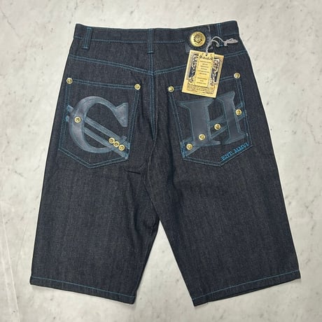 刺繍デザイン CROWN HOLDER クラウンホルダー Denim Shorts デニムショートパンツ (SJNS89)