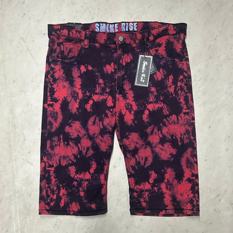 海外限定 SmokeRise スモークライズ Tiedye shorts タイダイ デニム ショートパンツ (SJNS59)