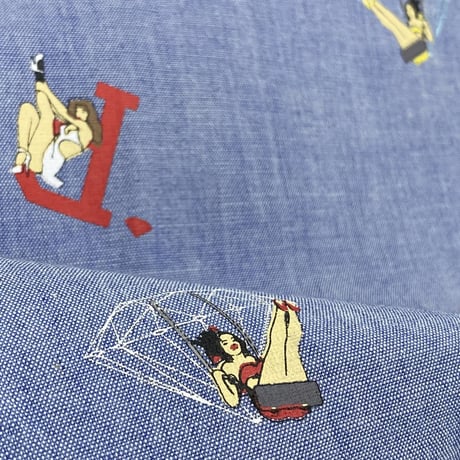 Diamond Supply Co. ダイヤモンドサプライ 総柄 Pin Up Girl ピンナップガール シャンブレ ショートパンツ (SJNS32)