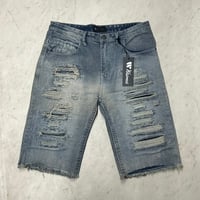 米国発 WAIMEA ワイメア Damage Repair Shorts ダメージ リペア デニムショートパンツ (SJNS107)