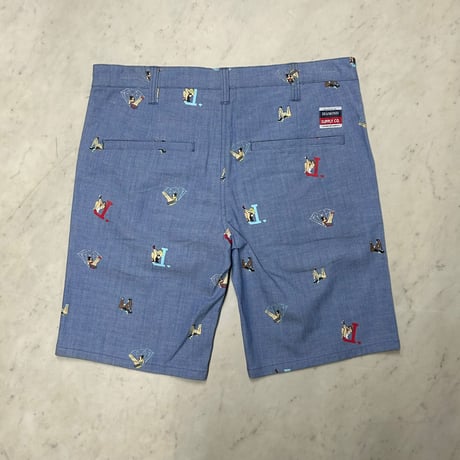 Diamond Supply Co. ダイヤモンドサプライ 総柄 Pin Up Girl ピンナップガール シャンブレ ショートパンツ (SJNS32)