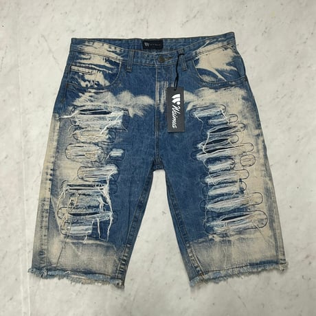 米国発 WAIMEA ワイメア Acid Wash Shorts アシッドウォッシュ リペア デニムショートパンツ (SJNS106)