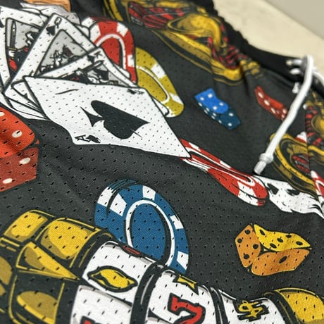米国シカゴ発 Gunzinii ガンジーニ GUNZINII High Roller Shorts メッシュ ショートパンツ 総柄 (SJNS32)