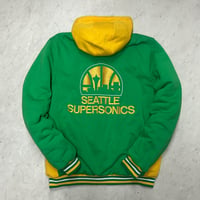 米国仕様 JHデザイン NBA シアトル スーパーソニックス Supersonics リバーシブル スタジアムジャンパー (JH-45)