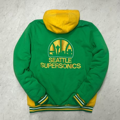 米国仕様 JHデザイン NBA シアトル スーパーソニックス Supersonics リバーシブル スタジアムジャンパー (JH-45)