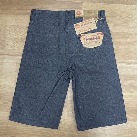 老舗LAブランド KnoBetta ノーベター Ner Color グレー デニム 太め ショートパンツ (SJNS4)