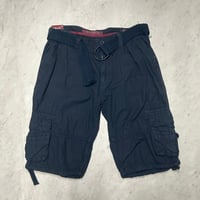 米国ブランド RESTRUCT リストラクト Military Utility Shorts ベルト付き カーゴショートパンツ 濃紺 (SJNS65)