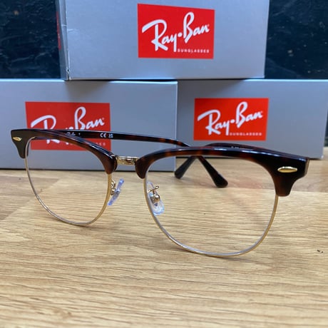 Ray-Ban レイバン CLUBMASTER クラブマスター UVカット加工 クリアレンズ RB3016 ハバナ ゴールド (0RB24)