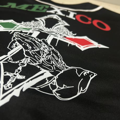 LA発 Mexico メキシコ 十字架 アンダーグラウンド グラフィック ベースボールシャツ (GFX-BB1)