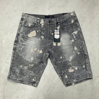 米国発 Maxi Milian NY マキシミリアン Distressed Biker Denim Shorts バイカーデニムショーツ (SJNS97)