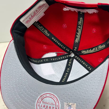 USA仕様 Mitchell and Ness シカゴ ブルス Bulls Team Red Big Bull キャップ (MNC4)