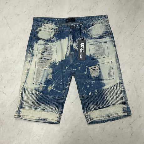 米国発 WAIMEA ワイメア Acid Wash Shorts アシッドウォッシュ バイカー デニムショートパンツ (SJNS105)