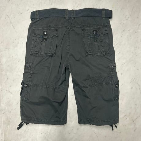 米国仕様 Lee HanTon リーハントン Cargo Shorts  ベルト付き カーゴショートパンツ ビンテージブラック (SJNS67)