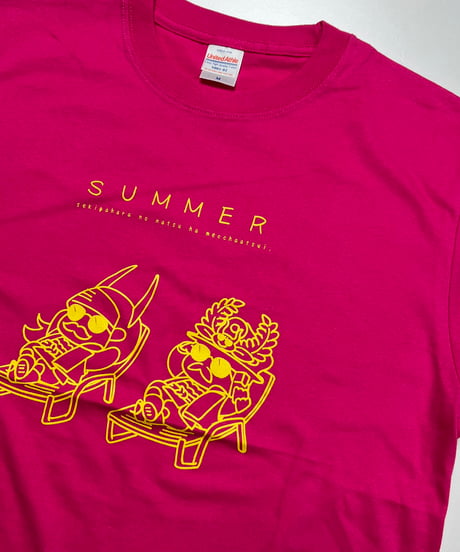 ぷにっと夏だぜ！Tシャツ(トロピカルピンク×イエロー)