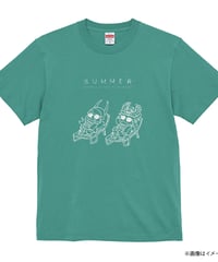 ぷにっと夏だぜ！Tシャツ(ヘイジーグリーン×ホワイト)