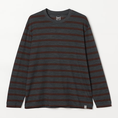 SN／JP 140 ウール エブリディ ロングスリーブ ボーダー Tシャツ（ユニセックス）