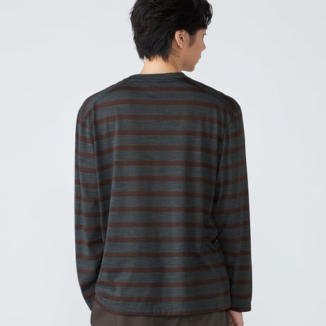 SN／JP 140 ウール エブリディ ロングスリーブ ボーダー Tシャツ（ユニセックス）