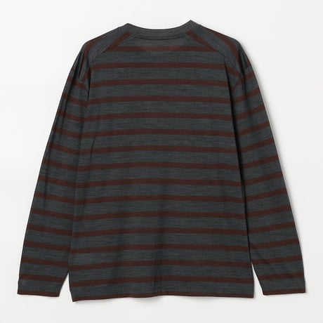 SN／JP 140 ウール エブリディ ロングスリーブ ボーダー Tシャツ（ユニセックス）
