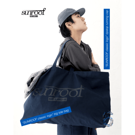 "sunroof classic logo" big tote bag (NAVY)