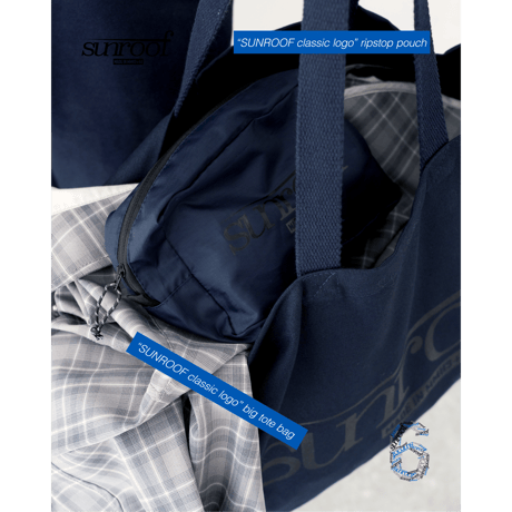 "sunroof classic logo" ripstop pouch (NAVY)