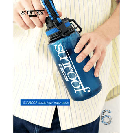 "sunroof classic logo" water bottle (BLUE)