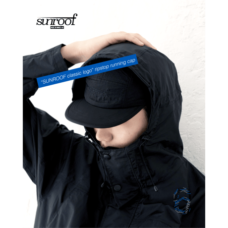 "sunroof classic logo" ripstop running cap (BLACK)