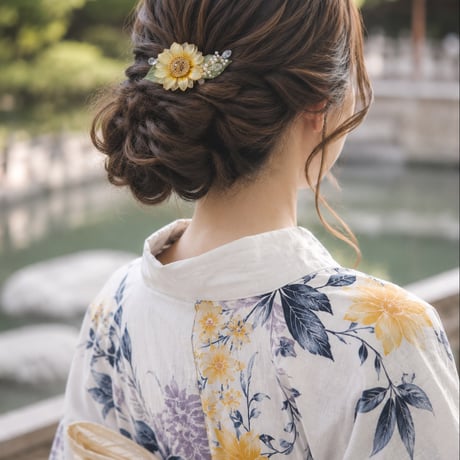 𝗦𝗵𝗶𝗻𝗶𝗻𝗴 𝘀𝘂𝗻𝗳𝗹𝗼𝘄𝗲𝗿𝘀🌻(ヘアコーム・クリップ・ブローチ・帯留め)