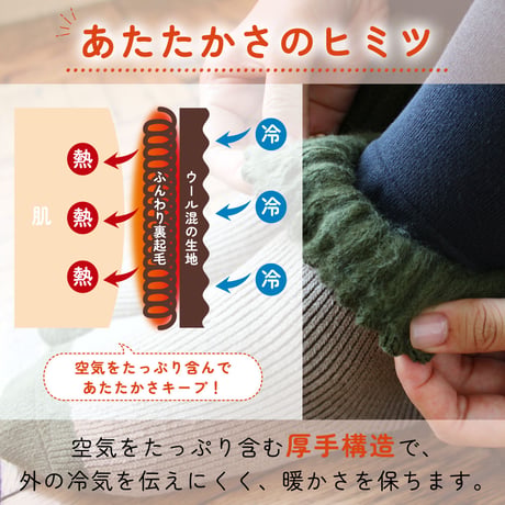 HS10　あったか起毛のブランケットソックス（3面切り替え）