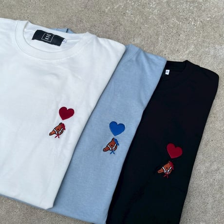 organic cotton artist house＆♡ S/S Tee 　[DUSTY BLUE]　HEV-24018