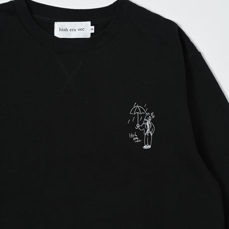 embroidery sweat 　[BLACK]　HEV-26015