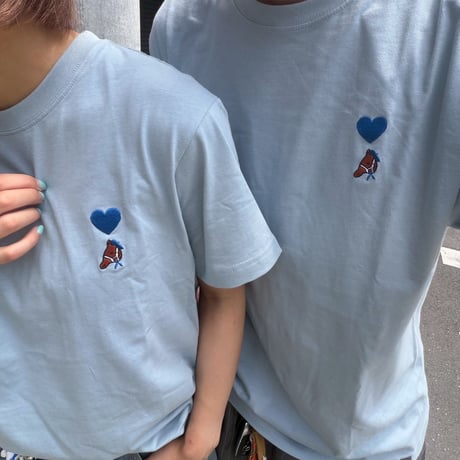 organic cotton artist house＆♡ S/S Tee 　[DUSTY BLUE]　HEV-24018