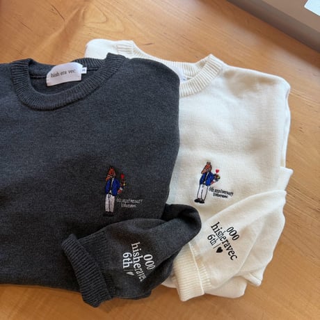 6th Anniversary serial number knit＆Sticker　［ivory］