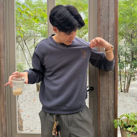 embroidery sweat 　[NAVY]　HEV-26015