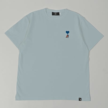organic cotton artist house＆♡ S/S Tee 　[DUSTY BLUE]　HEV-24018