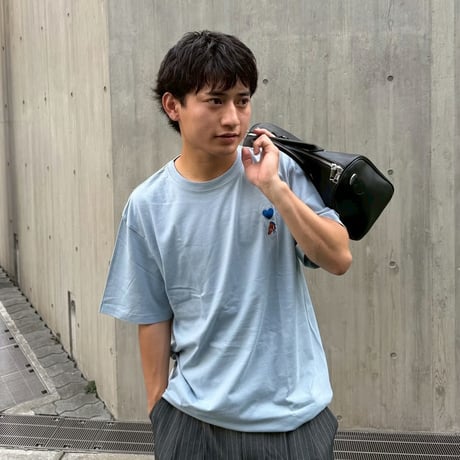 organic cotton artist house＆♡ S/S Tee 　[DUSTY BLUE]　HEV-24018