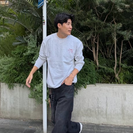 house PRINT sweat 　[ASH GRAY]　HEV-26016