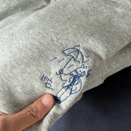 embroidery sweat 　[杢GRAY]　HEV-26015