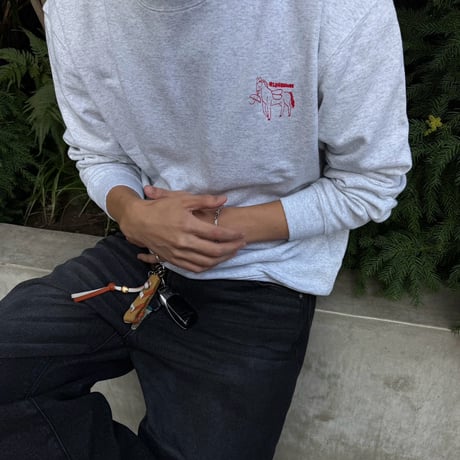 house PRINT sweat 　[ASH GRAY]　HEV-26016