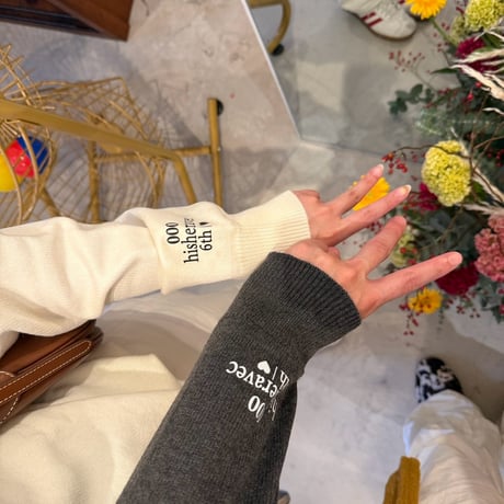 6th Anniversary serial number knit＆Sticker　［ivory］