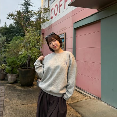 embroidery sweat 　[杢GRAY]　HEV-26015