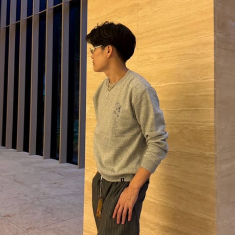 embroidery sweat 　[杢GRAY]　HEV-26015