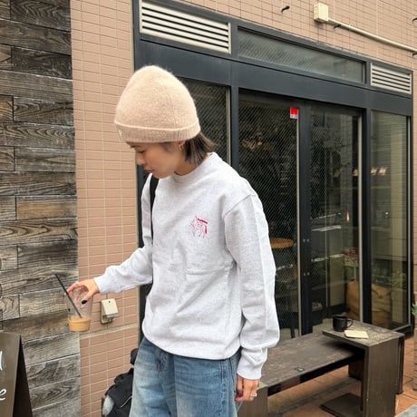 house PRINT sweat 　[ASH GRAY]　HEV-26016