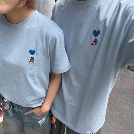 organic cotton artist house＆♡ S/S Tee 　[DUSTY BLUE]　HEV-24018