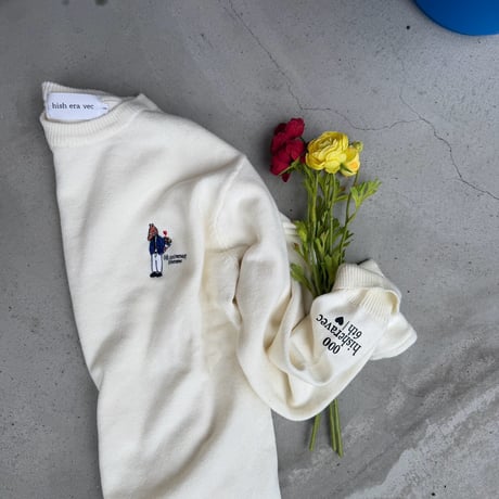 6th Anniversary serial number knit＆Sticker　［ivory］