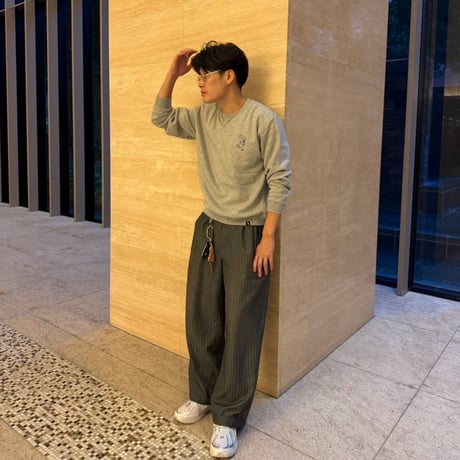 embroidery sweat 　[杢GRAY]　HEV-26015