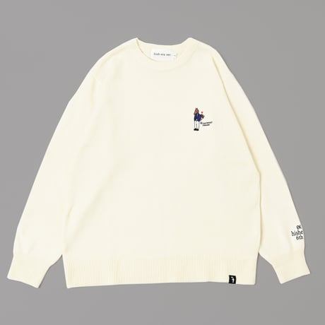 6th Anniversary serial number knit＆Sticker　［ivory］