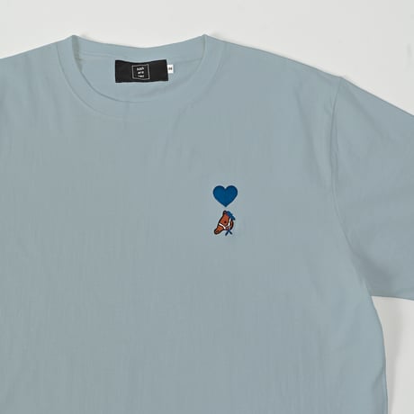 organic cotton artist house＆♡ S/S Tee 　[DUSTY BLUE]　HEV-24018