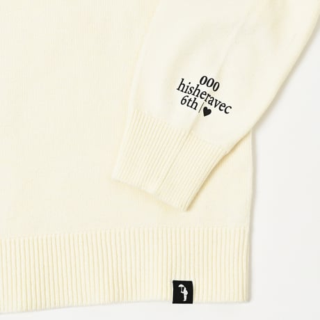 6th Anniversary serial number knit＆Sticker　［ivory］