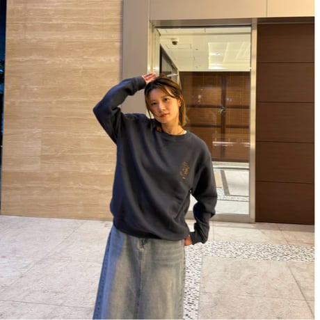 embroidery sweat 　[NAVY]　HEV-26015
