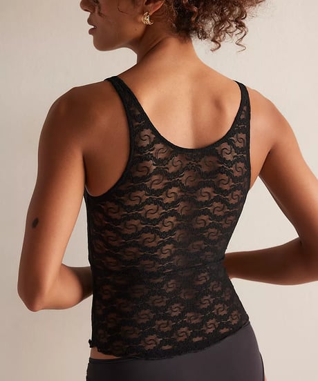 Only Hearts Stretch Lace Vintage Tank in Black